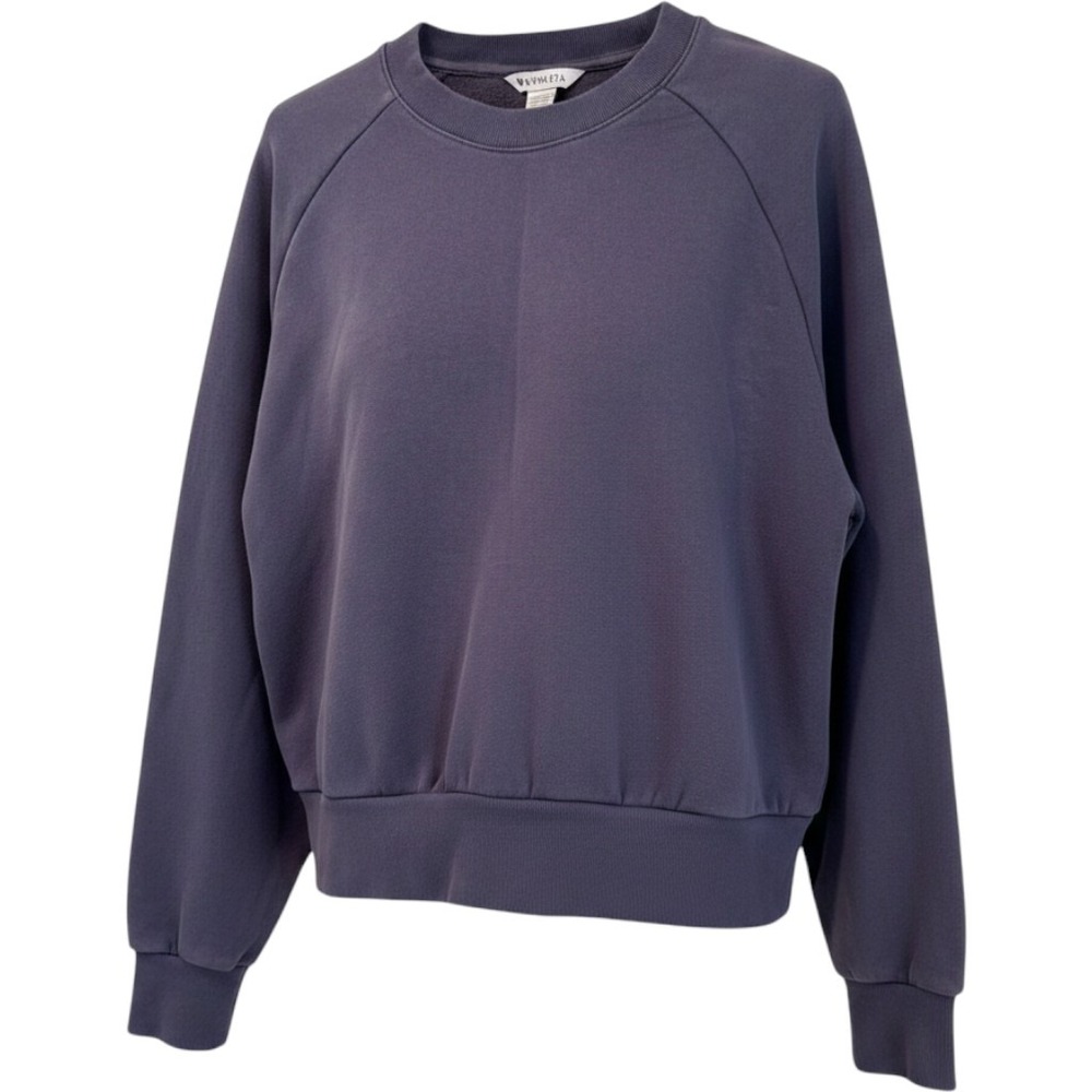 Athleta Coaster Luxe Sweatshirt Womens Small Purple Raglan Fleece Pullover Crew